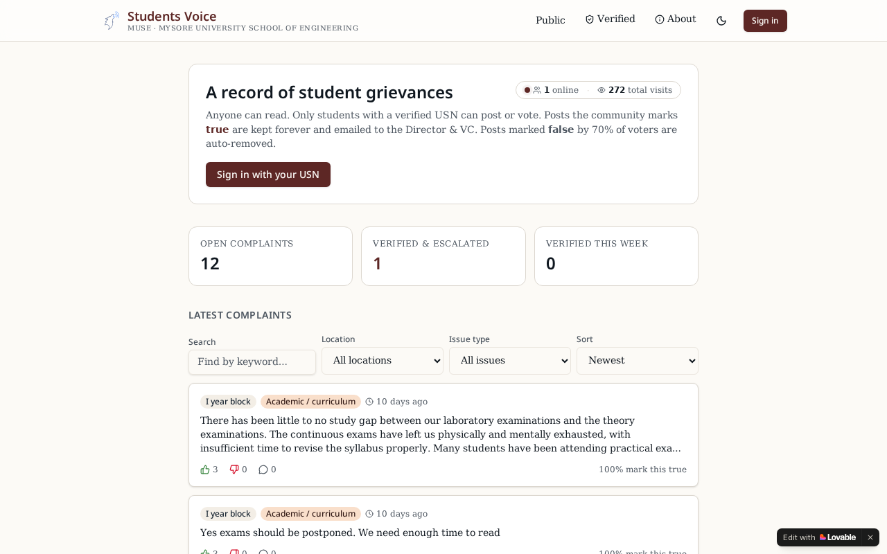 MUSE Students Voice screenshot 1